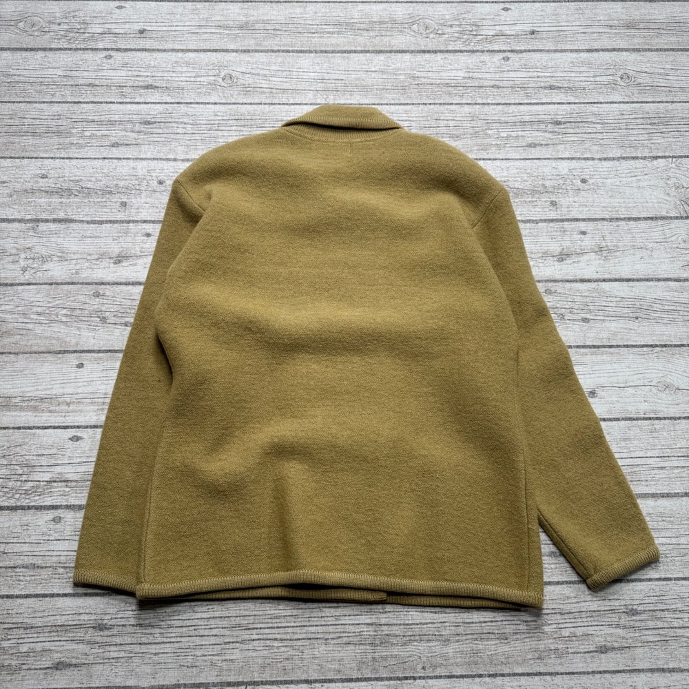 Vintage Franco Valeri Sweater Womens Small Tan Wool Double Breasted Knit Outdoor - Picture 2 of 6
